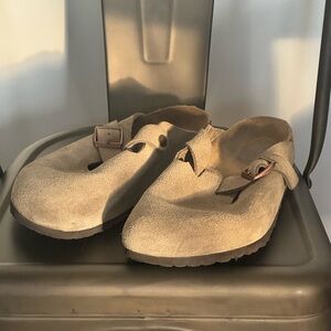 Birkenstock Boston - Taupe Suede - Size 11 (44)